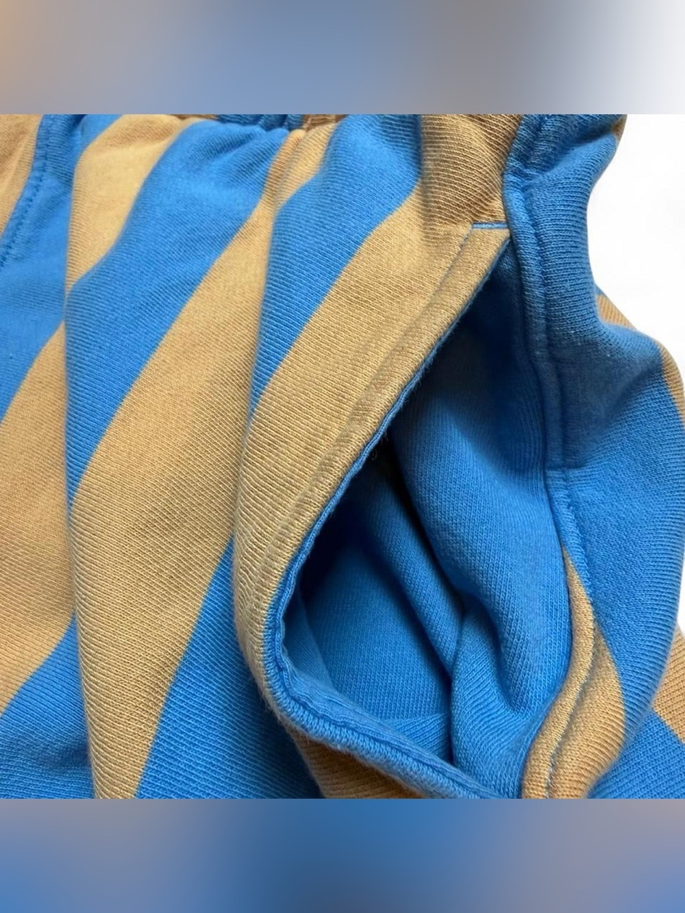 Madewell MWL Striped Pull-On Shorts Blue & Tan Womens Size XS High Rise - Picture 8 of 8